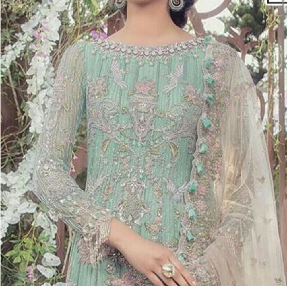 Net fully embroidery Pakistani shalwar kameez